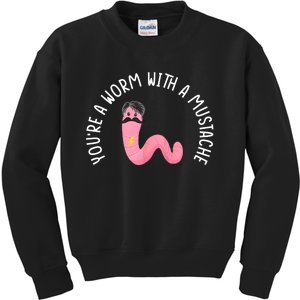 Worm With A Mustache James Tom Ariana Reality Funny Matching Kids Sweatshirt