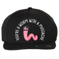 Worm With A Mustache James Tom Ariana Reality Funny Matching Wool Snapback Cap