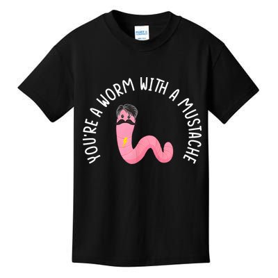 Worm With A Mustache James Tom Ariana Reality Funny Matching Kids T-Shirt
