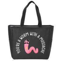 Worm With A Mustache James Tom Ariana Reality Funny Matching Zip Tote Bag