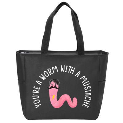 Worm With A Mustache James Tom Ariana Reality Funny Matching Zip Tote Bag