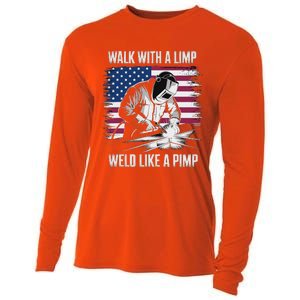 Walk With A Limp Weld Like A Pimp Welding Welder Cooling Performance Long Sleeve Crew