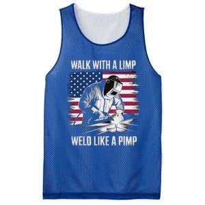 Walk With A Limp Weld Like A Pimp Welding Welder Mesh Reversible Basketball Jersey Tank