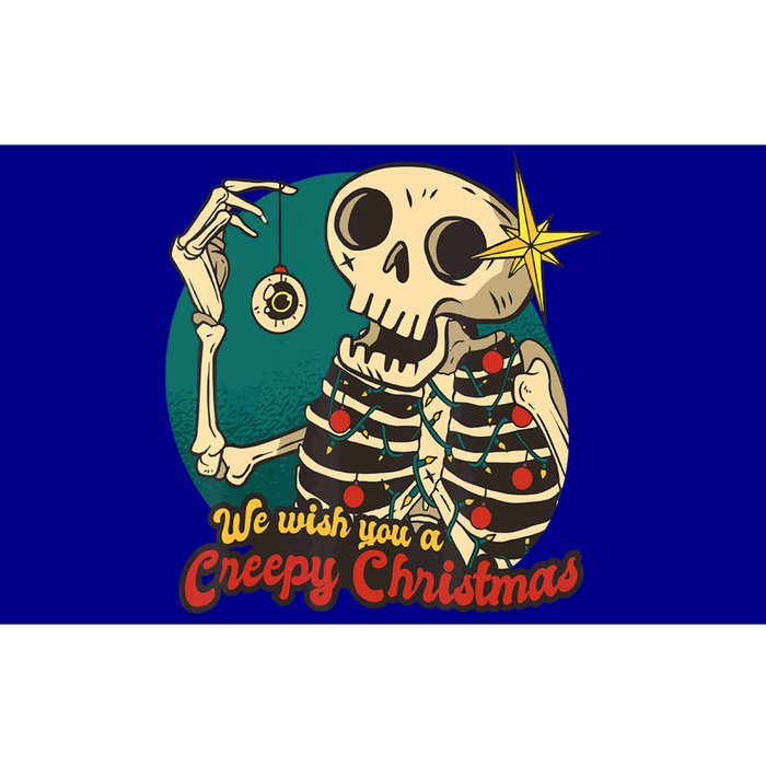 We Wish A Creepy Merry Christmas Lights Funny Skeleton Skull Gift Bumper Sticker