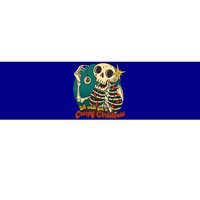 We Wish A Creepy Merry Christmas Lights Funny Skeleton Skull Gift Bumper Sticker