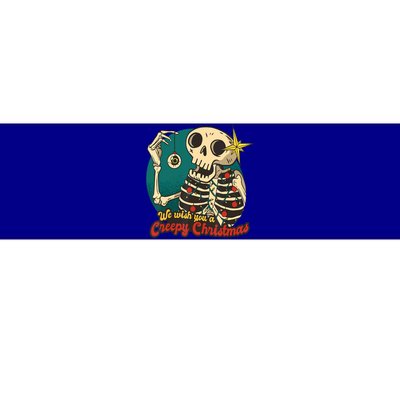 We Wish A Creepy Merry Christmas Lights Funny Skeleton Skull Gift Bumper Sticker