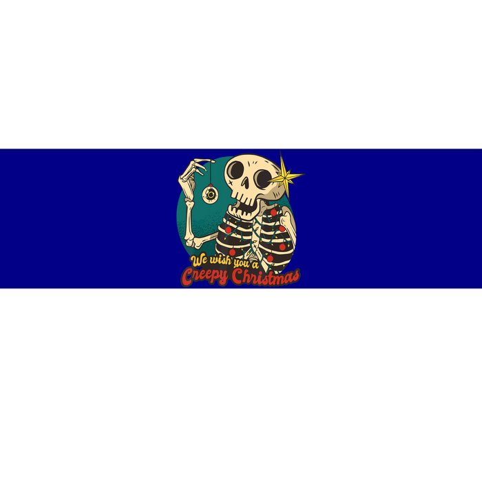 We Wish A Creepy Merry Christmas Lights Funny Skeleton Skull Gift Bumper Sticker