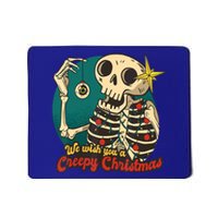 We Wish A Creepy Merry Christmas Lights Funny Skeleton Skull Gift Mousepad