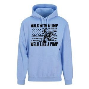 Walk With A Limp Weld Like A Pimp Welding Welde Unisex Surf Hoodie