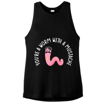 Worm With A Mustache James Tom Ariana Reality Funny Matching Ladies PosiCharge Tri-Blend Wicking Tank