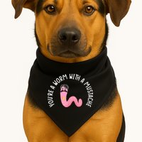 Worm With A Mustache James Tom Ariana Reality Funny Matching USA-Made Doggie Bandana