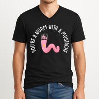 Worm With A Mustache James Tom Ariana Reality Funny Matching V-Neck T-Shirt