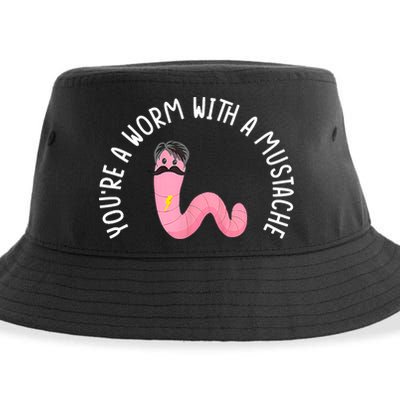 Worm With A Mustache James Tom Ariana Reality Funny Matching Sustainable Bucket Hat