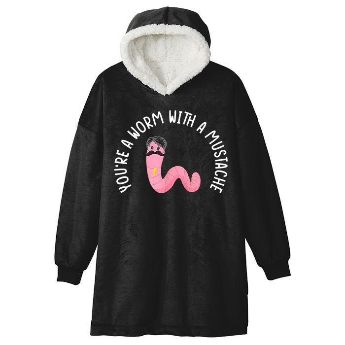 Worm With A Mustache James Tom Ariana Reality Funny Matching Hooded Wearable Blanket