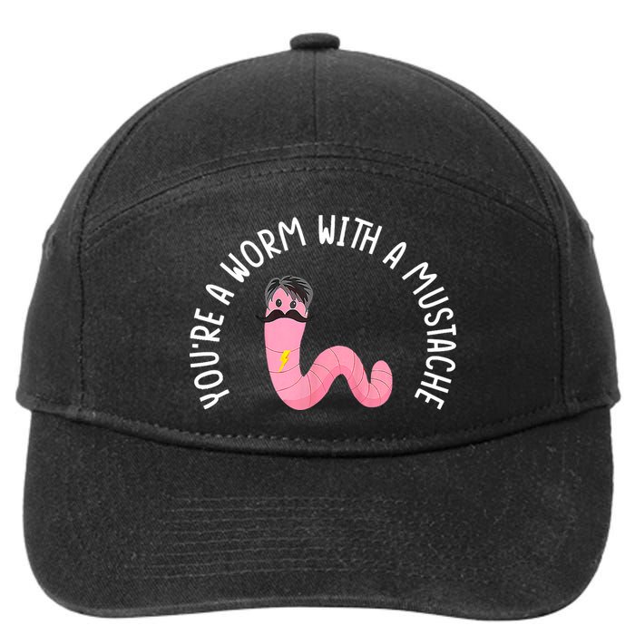 Worm With A Mustache James Tom Ariana Reality Funny Matching 7-Panel Snapback Hat