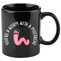 Worm With A Mustache James Tom Ariana Reality Funny Matching 11oz C Handle Ceramic Mug