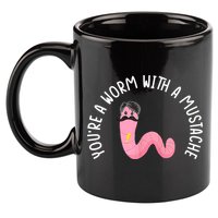 Worm With A Mustache James Tom Ariana Reality Funny Matching 11oz C Handle Ceramic Mug