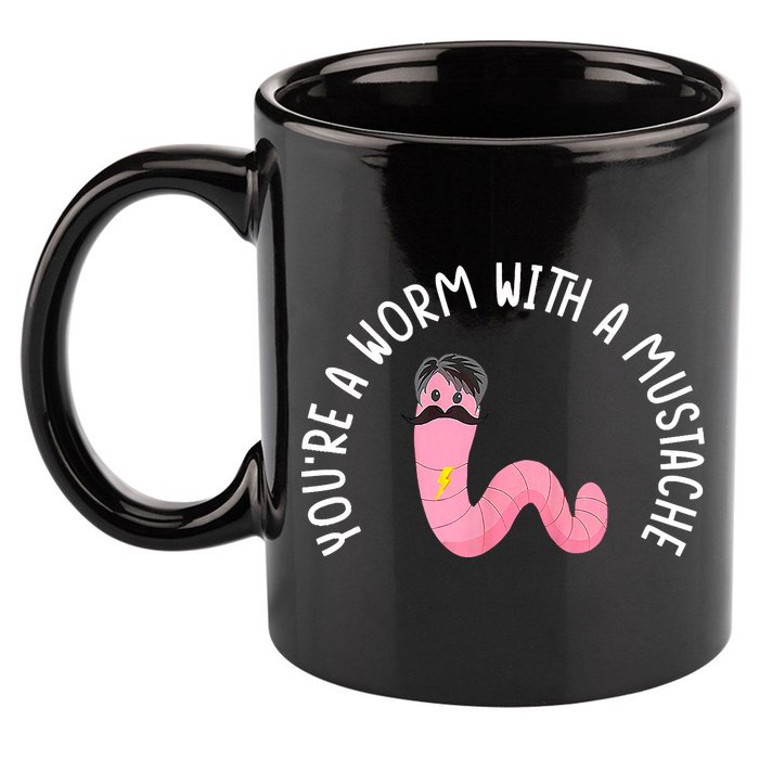 Worm With A Mustache James Tom Ariana Reality Funny Matching 11oz C Handle Ceramic Mug