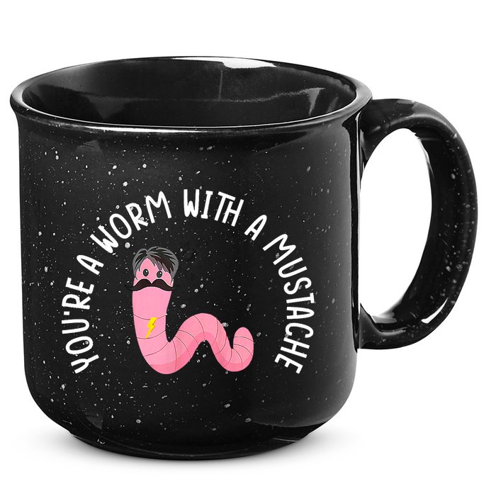 Worm With A Mustache James Tom Ariana Reality Funny Matching 15oz Campfire Ceramic Mug