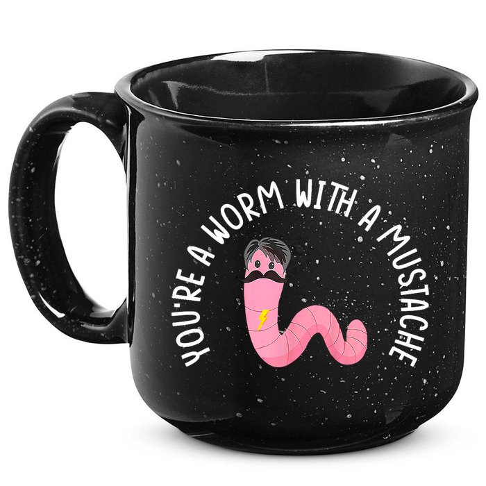 Worm With A Mustache James Tom Ariana Reality Funny Matching 15oz Campfire Ceramic Mug