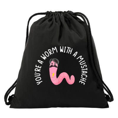 Worm With A Mustache James Tom Ariana Reality Funny Matching Drawstring Bag