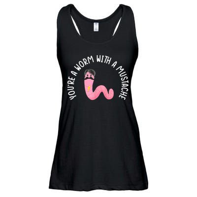 Worm With A Mustache James Tom Ariana Reality Funny Matching Ladies Essential Flowy Tank