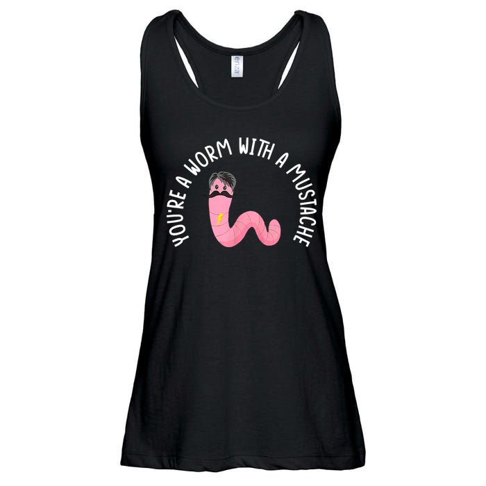 Worm With A Mustache James Tom Ariana Reality Funny Matching Ladies Essential Flowy Tank