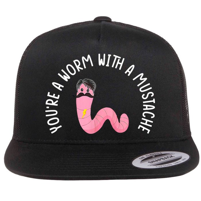 Worm With A Mustache James Tom Ariana Reality Funny Matching Flatbill Hat