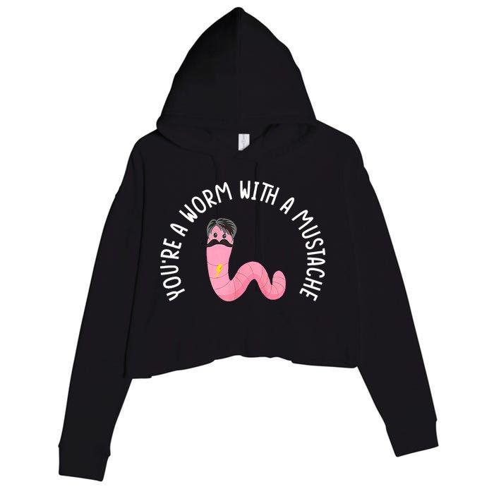 Worm With A Mustache James Tom Ariana Reality Funny Matching Crop Fleece Hoodie