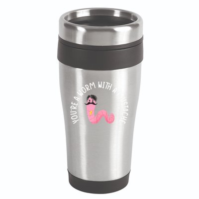 Worm With A Mustache James Tom Ariana Reality Funny Matching 16oz Travel Tumbler