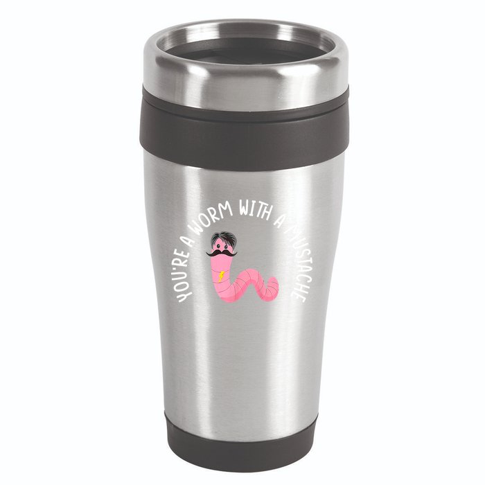 Worm With A Mustache James Tom Ariana Reality Funny Matching 16oz Travel Tumbler