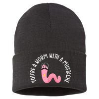Worm With A Mustache James Tom Ariana Reality Funny Matching Sustainable Knit Beanie