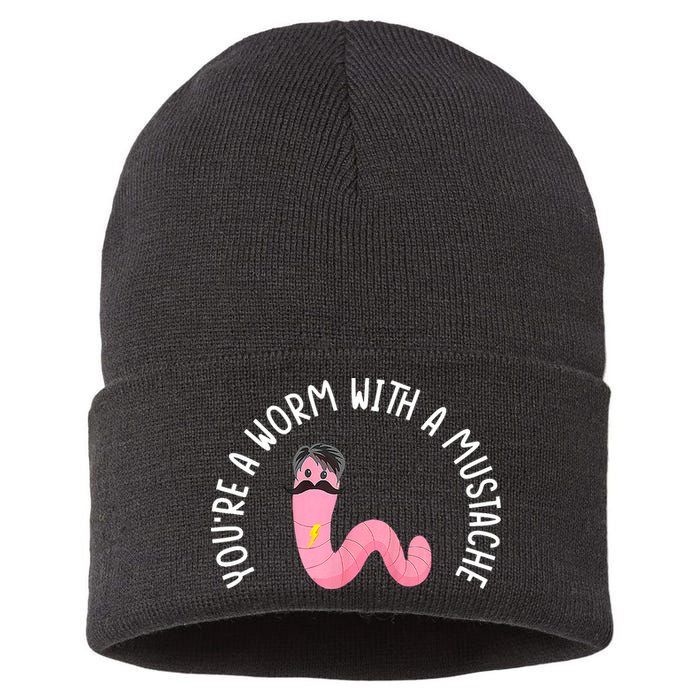 Worm With A Mustache James Tom Ariana Reality Funny Matching Sustainable Knit Beanie