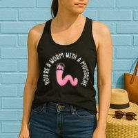 Worm With A Mustache James Tom Ariana Reality Funny Matching Womens Tank Top