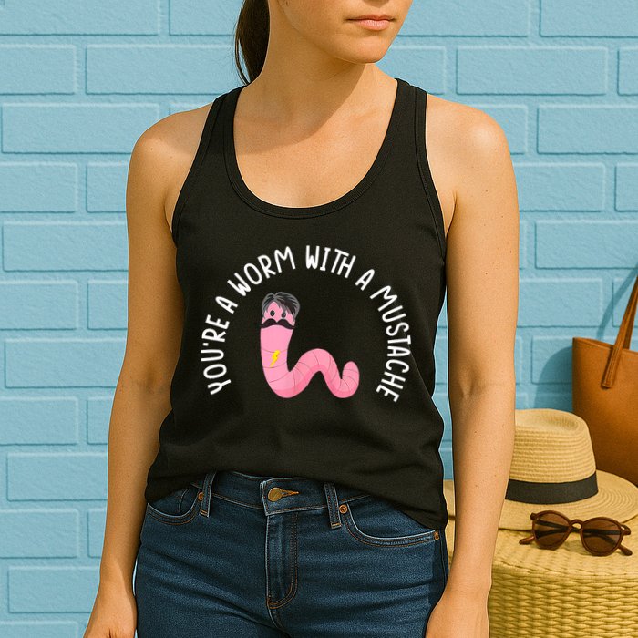 Worm With A Mustache James Tom Ariana Reality Funny Matching Womens Tank Top