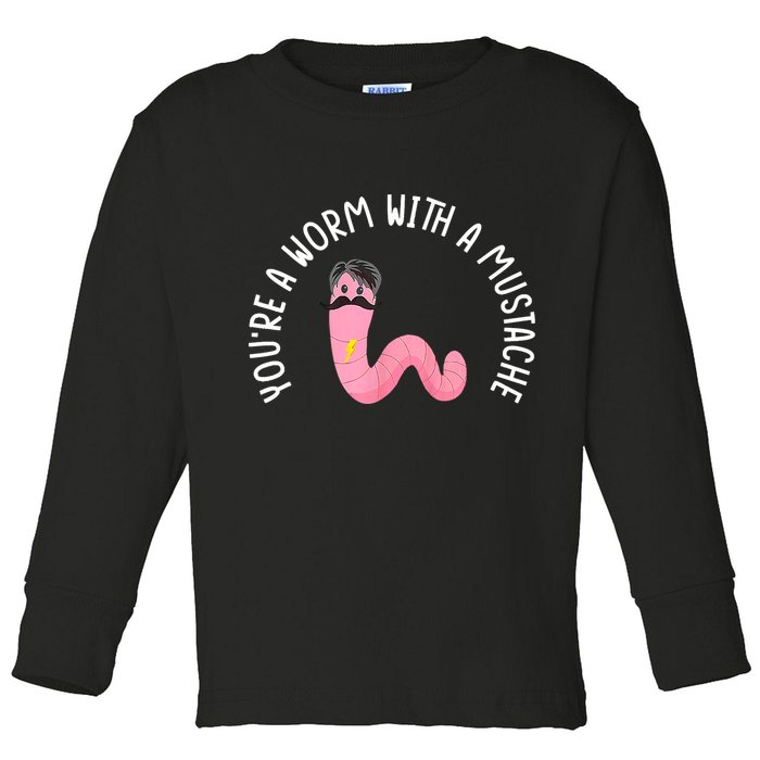 Worm With A Mustache James Tom Ariana Reality Funny Matching Toddler Long Sleeve Shirt