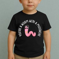Worm With A Mustache James Tom Ariana Reality Funny Matching Toddler T-Shirt
