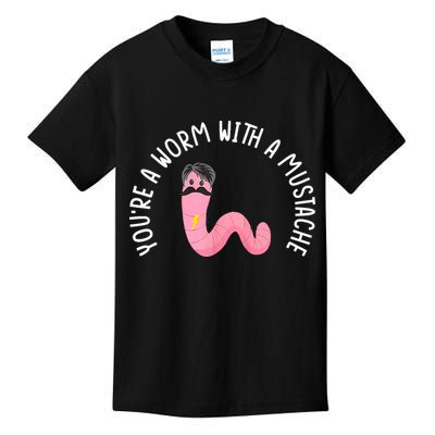 Worm With A Mustache James Tom Ariana Reality Funny Matching Kids T-Shirt