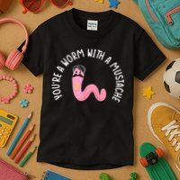 Worm With A Mustache James Tom Ariana Reality Funny Matching Kids T-Shirt