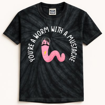 Worm With A Mustache James Tom Ariana Reality Funny Matching Kids Tie-Dye T-Shirt