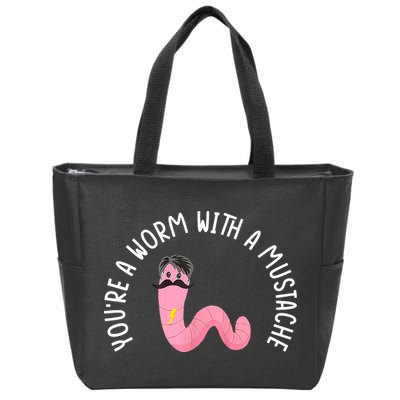 Worm With A Mustache James Tom Ariana Reality Funny Matching Zip Tote Bag