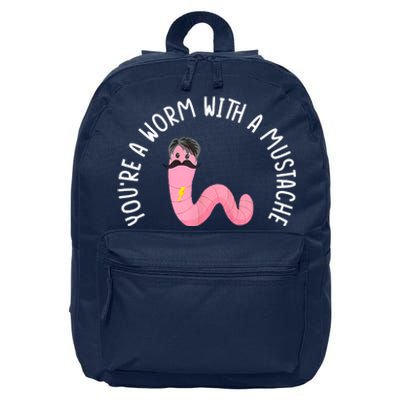 Worm With A Mustache James Tom Ariana Reality Funny Matching 16 in Basic Backpack