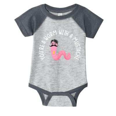 Worm With A Mustache James Tom Ariana Reality Funny Matching Infant Baby Jersey Bodysuit