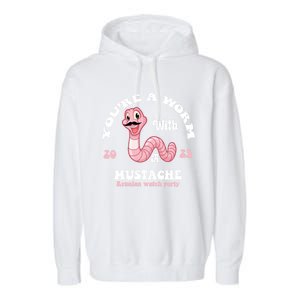 Worm With A Mustache James Tom Ariana Reality Garment-Dyed Fleece Hoodie