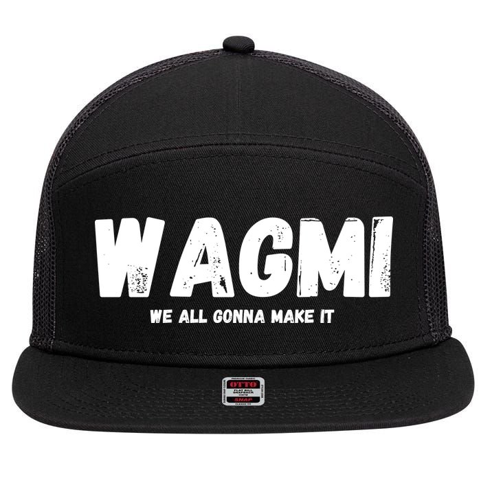 WAGMI We ALL Gonna Make It, Crypto And NFT, Cryptocurrency 7 Panel Mesh Trucker Snapback Hat