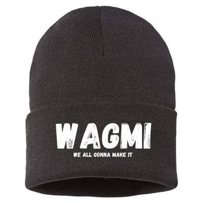 WAGMI We ALL Gonna Make It, Crypto And NFT, Cryptocurrency Sustainable Knit Beanie
