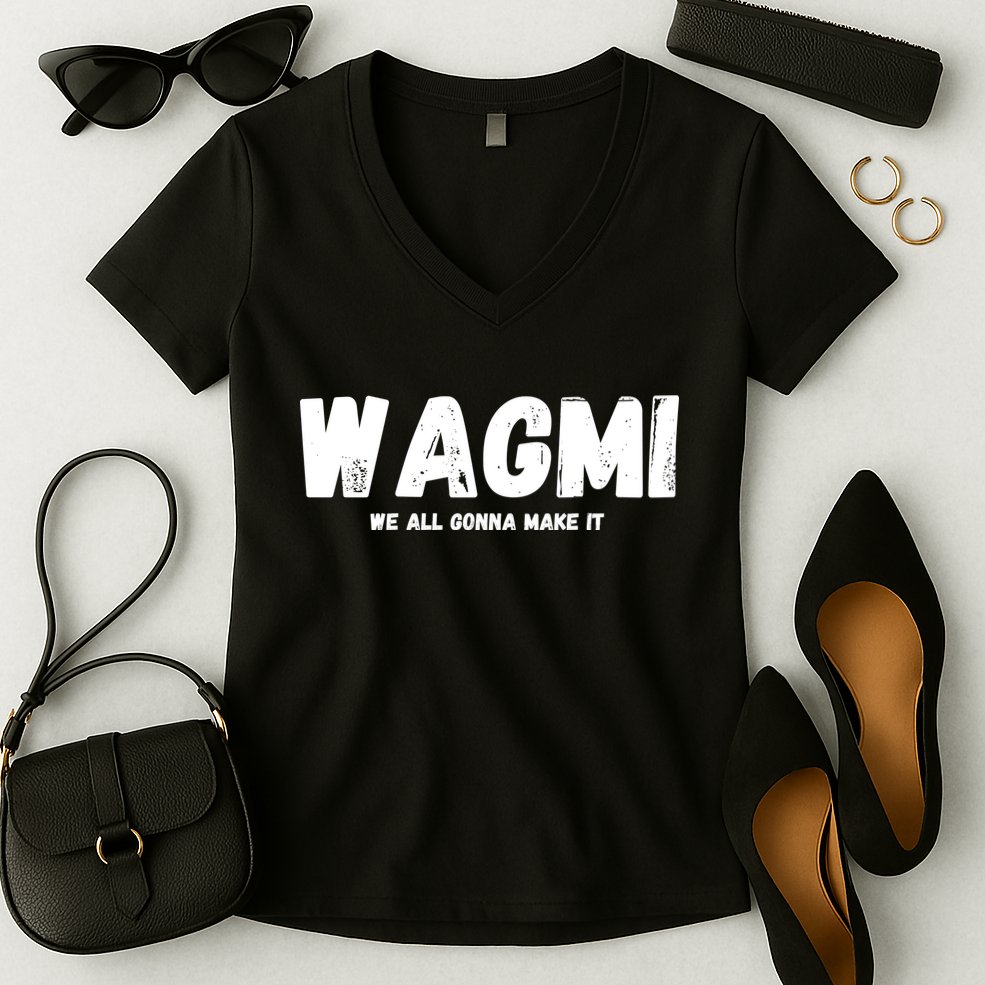 WAGMI We ALL Gonna Make It, Crypto And NFT, Cryptocurrency Women's V-Neck T-Shirt