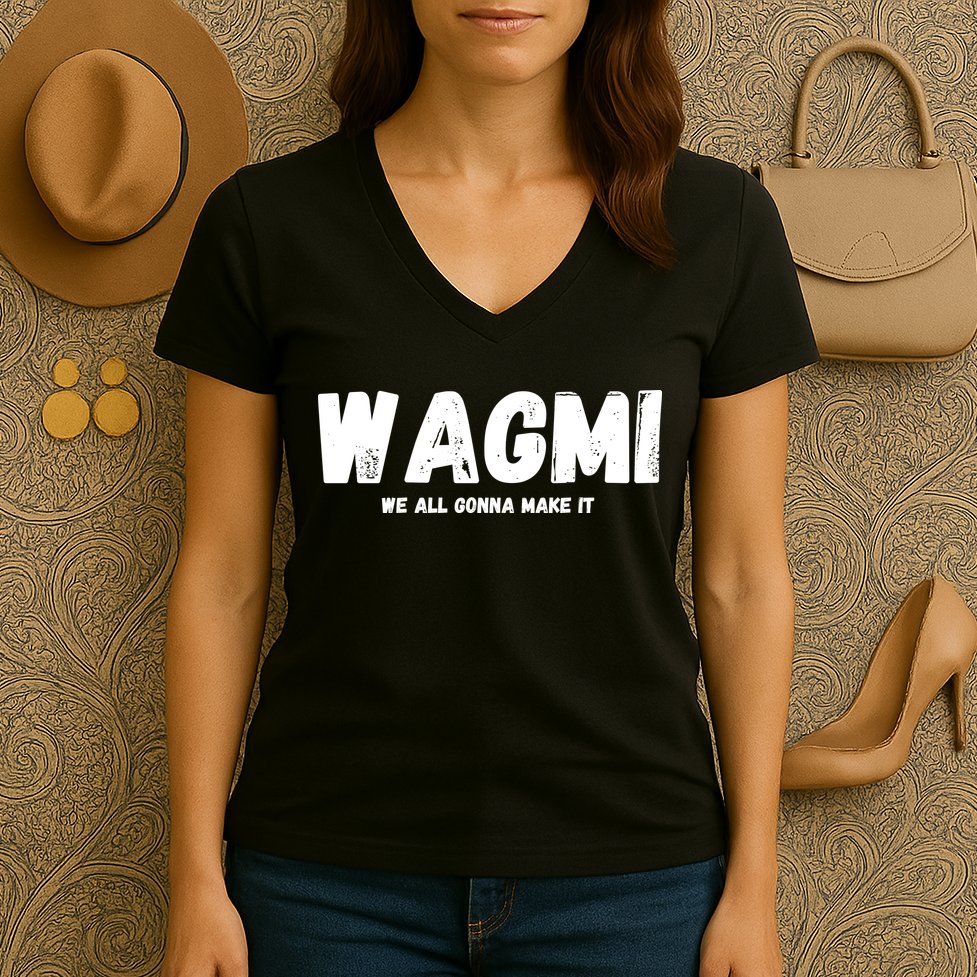 WAGMI We ALL Gonna Make It, Crypto And NFT, Cryptocurrency Women's V-Neck T-Shirt