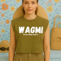 WAGMI We ALL Gonna Make It, Crypto And NFT, Cryptocurrency Garment-Dyed Women's Muscle Tee