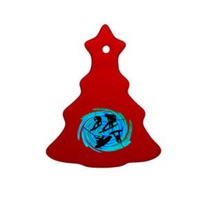 Wakeboarding Ceramic Tree Ornament